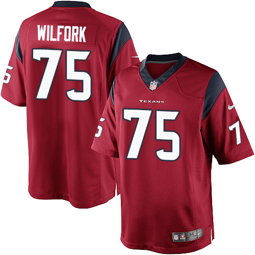 Men's Limited Vince Wilfork Nike Jersey Red Alternate - #75 NFL Houston Texans